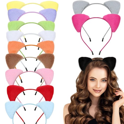 Cat ears furry headband girls - cat,