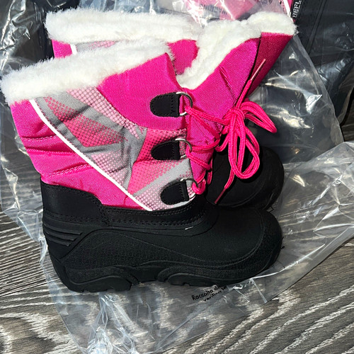 Girls pink black faux fur - faux,