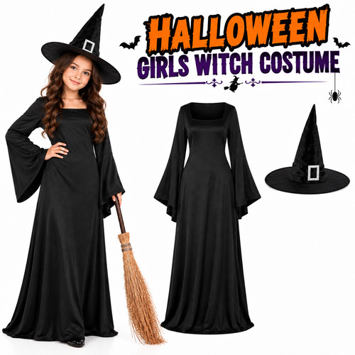 Girls witch costume kids - witch,