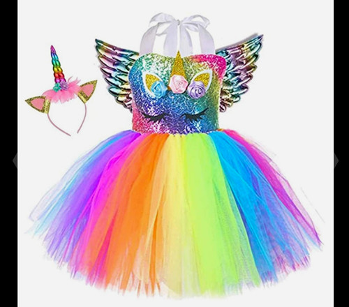 Girls rainbow unicorn winged - rainbow,