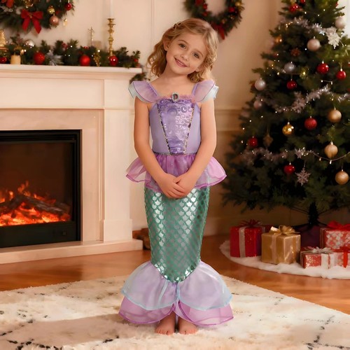 Purple mermaid princess dress - mermaid,