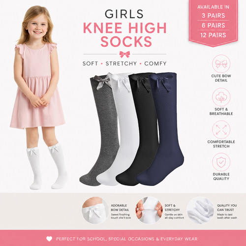 Girls knee high school - high, socks