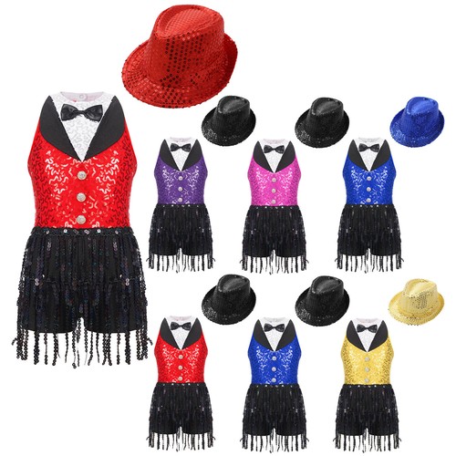 Girls sequin tuxedo leotard - girls,