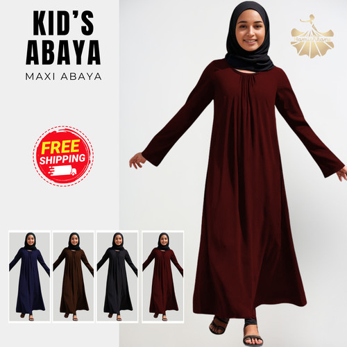 Girls plain abaya - plain, long