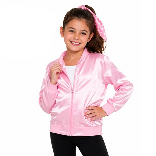 Girls pink satin jacket kids - girls,