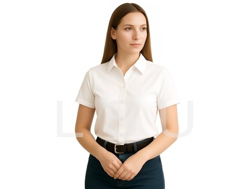 Girls white short sleeves - short,