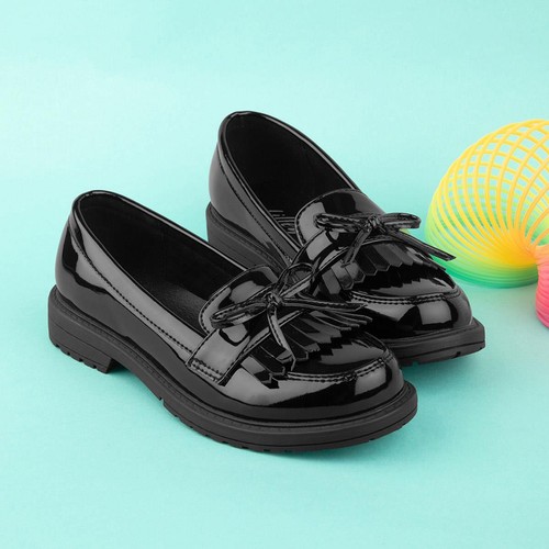 Girls black patent school - girls,