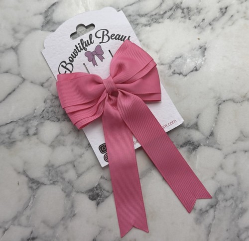 Hot pink hair bow - pink,