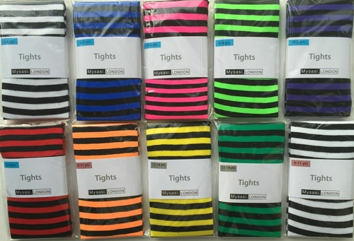 Girls striped tights 3 14 - girls,