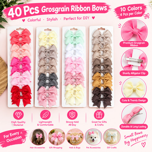Pcs girls hair bows - 10, 2"