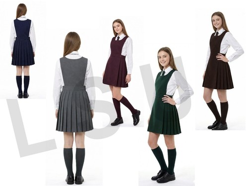 Bib pinafore pleated school - pinafore,