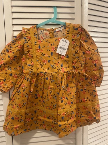 Girls floral dress yellow - girls,