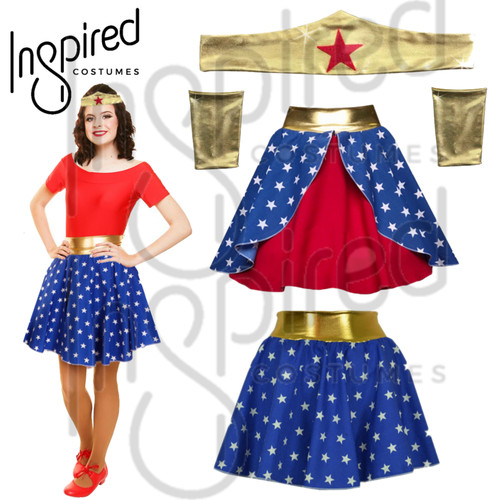 Girls wonder costume superhero - girls,